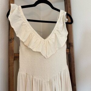 NWT American Eagle Sunchaser Knit Drop Waist Midi Dress Cream Medium